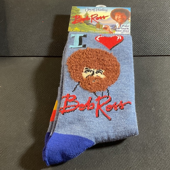 I ❤️ Bob Ross Crew Sock - Picture 1 of 2